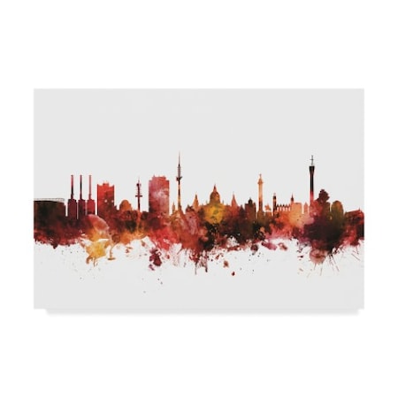 Michael Tompsett 'Hannover Germany Skyline Red' Canvas Art,30x47
